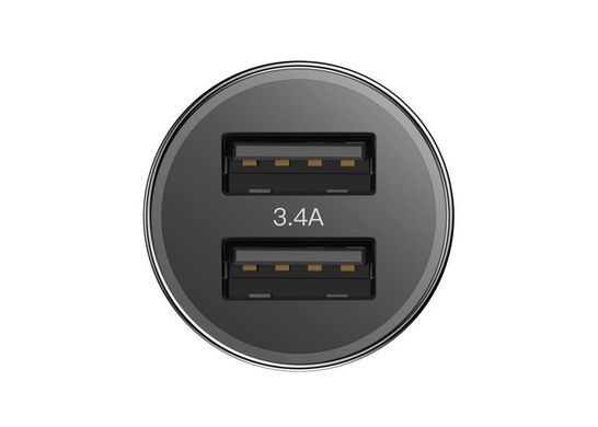 Зар.уст. авто Baseus Small Screw 3.4A Dual-USB Black (CAXLD-C01)