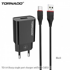 Зар.уст. 220V Tornado TD-14 2,1A +micro USB Black