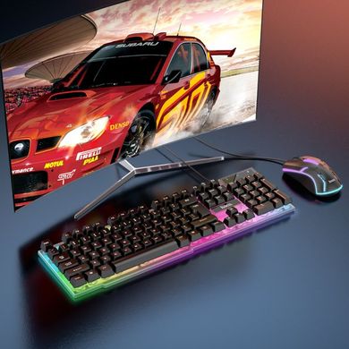 Мишка + клавіатура Hoco GM11 Terrific Glowing Gaming Black