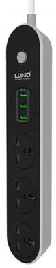 Ldnio SC3301 1,6m 3 socket+ 3 USB 3.1 Black White
