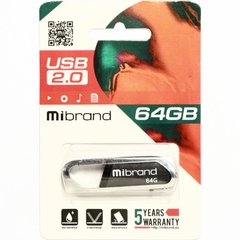 Flash Drive 64Gb Mibrand Aligator Black (MI2.0/AL64U7B)