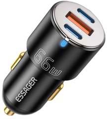 Зар.пр. авто Essager City Dual Typc-C + USB Charger 66W Black (ECC2C1A-FF01)