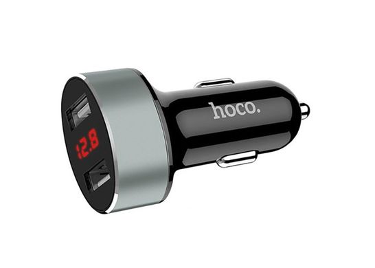 Зар.пр. авто Hoco Z26 2,1A 2USB digital display Black
