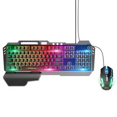 Мишка + клавіатура Hoco GM12 Light and Shadow RGB Gaming Black