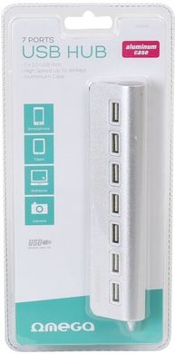 Omega USB-hub 7 Port USB 2.0 Hub Aluminium (OUH7AL)