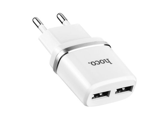 Зар.пр. 220V Hoco C12 2.4A USB White