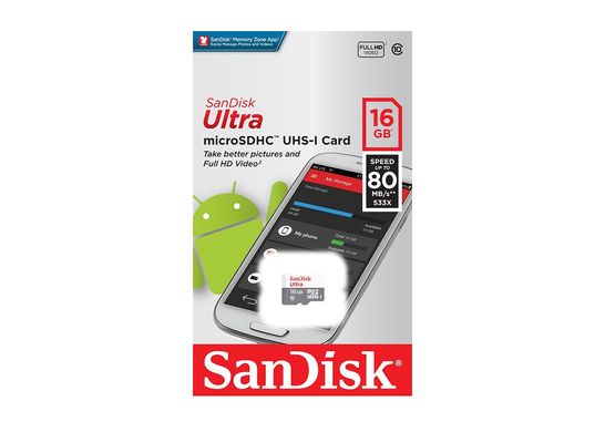 micro SD 16Gb SanDisk Hi Speed Ultra (80Mb/s)