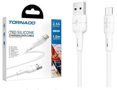 Кабель micro USB Tornado TX2 Silicone 2.4A 1m White