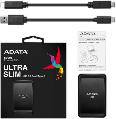 SSD ADATA SC685 250GB USB 3.2 Gen 2 Type-C Black (ASC685-250GU32G2-CBK)