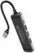 USB HUB HOCO HB23 Easy view Type-C (HDMI+USB3.0+USB2.0+RJ45+PD) Metal Gray