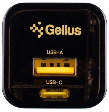 Зар.пр. 220V Gelius Genesis GP-HC055 USB+Type-C 30W GaN Trans. Black