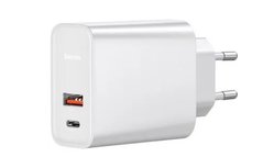 Зар.пр. 220V Baseus PPS Quick Charger C+U 30W CCFS-C02 White